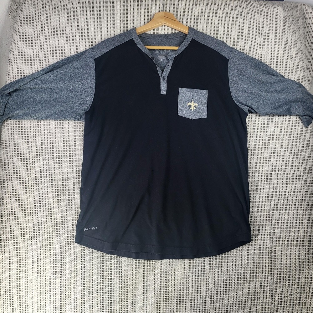 New Orleans Saints Shirt Mens XL NFL Football Dri Fit Nike Team Apparel